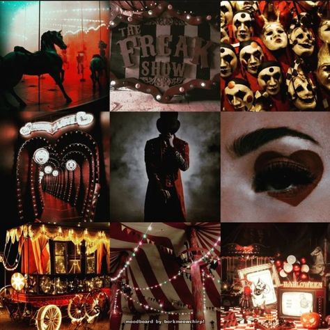 Twin moodboards 2/2 Circus Freakshow Aesthetic, Red Characters Aesthetic, Villain Moodboard, Clown Moodboard, Mime Oc, Circus Moodboard, Cinema Moodboard, Horror Moodboard, Halloween Moodboard