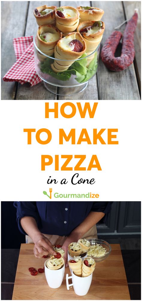 Pizza In A Cone, Pizza Cones, Tasty Pizza, Italian Theme, How To Make Pizza, Party Foods, Graduation Ideas, Pizza Dough, Amusement Park