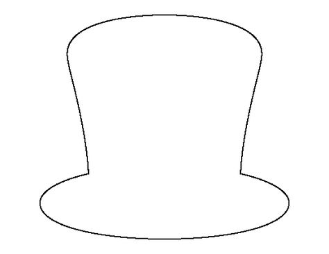 Magic hat pattern. Use the printable outline for crafts, creating stencils, scrapbooking, and more. Free PDF template to download and print at http://patternuniverse.com/download/magic-hat-pattern/ Top Hat Pattern Free, Snowman Hat Template Free Printable, Hat Template Free Printable, Snowman Hat Template, Top Hat Template, Hat Outline, Silvester Diy, Printable Outline, Coloring Crafts