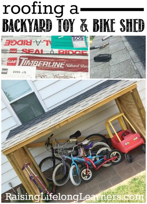 Kids Bike Storage Garage, Backyard Toys For Kids, Kids Bike Storage, Diy Outdoor Toys, Outdoor Toy Storage, Outdoor Bike Storage, Bike Storage Garage, Backyard Toys, Storage Garage