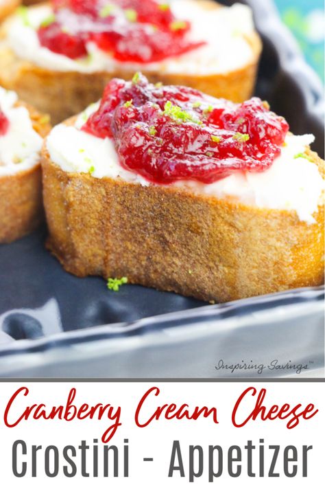 Cream Cheese Crostini, Buffet Food Ideas, Cranberry Crostini, Crostini Bread, Christmas Party Buffet, Crostini Recipe, Cheese Crostini, Toasted Crostini, Cream Cheese Appetizer