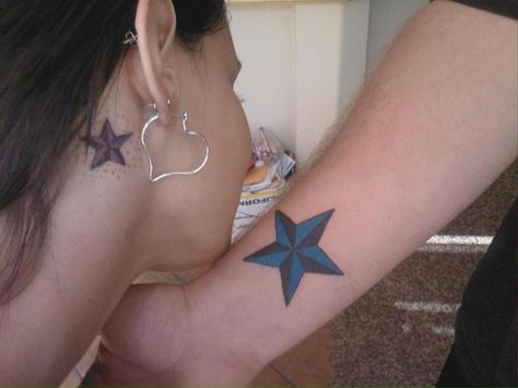 Matching,nautical star ear tattoos??? Star Tats, Lace Balloons, Ear Tattoos, Nautical Star, Star Tattoo, Lip Tattoos, Wrist Tattoo, Needle Point, Star Tattoos