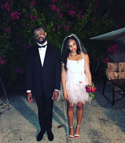 WWE NXT stars Montez Ford (Kenneth Crawford) and his fiancée Bianca Belair (Bianca Blair) dressed up as zombie bride and groom for Halloween. It's appropriate as the engaged couple will be getting married in June 2018. #WWE #WWENXT #wwecouples #wwewives #wwewags #2017 Zombie Bride And Groom Halloween, Zombie Groom Costume, Dead Groom And Bride Costume, Scary Bride And Groom Costumes, Bride And Groom Costume Halloween, Killer Bride Costume Halloween, Married Couple Halloween Costumes, Dead Bride And Groom Costume, Dead Bride And Groom Halloween