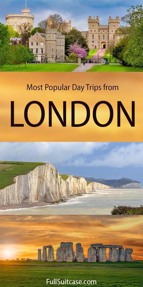 Most popular day trips from London for sightseeing Four Days In London, Planning A Trip To England, London Day Trips, London Three Day Itinerary, London In October, London In December, London England Travel, European Trip, Visiting London