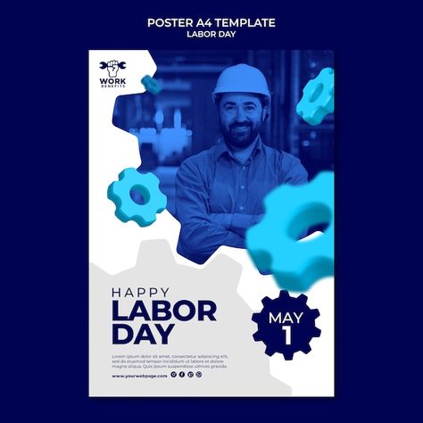 Free PSD labor day vertical poster templ... | Free Psd #Freepik #freepsd #labor-day-poster #workers-day #labor #labour-day Labor Day Design, Labor Day Poster, Job Fair, Creative Posters, Day Work, Holiday Art, Free Psd, Labor, Poster Template