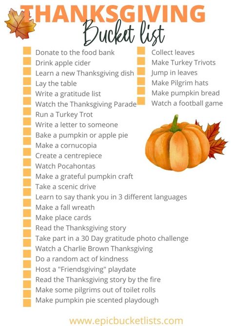 Thanksgiving Bucket List For Families, Holiday Season Bucket List, Thanksgiving Month Ideas, Things To Do At A Friendsgiving, November Fun Activities, Thanksgiving Bucket List For Kids, Thanksgiving Traditions Ideas, Thanksgiving Family Traditions Ideas, Thanksgiving Challenge