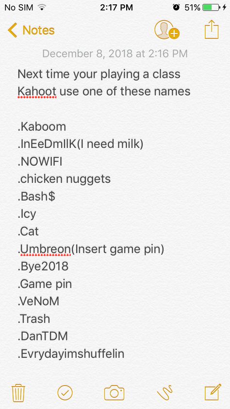 Do this. Comment if you did z Funny Names For Kahoot, Funny Kahoot Names, Kahoot Names, Sweet Memes, English Memes, Entertainment Ideas, Silly Goofy, Funny Names, Brain Rot