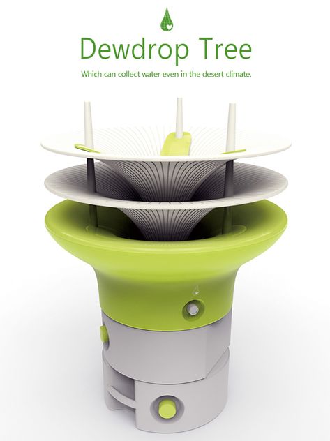 The Dewdrop Treeis a water collection unit that biomimics a tree and traps dew to collect water for use Harvest Rainwater, Solaire Diy, Greenhouse Design, Water From Air, Led Store, Water Generator, Plant Seedlings, Water Collection, Rainwater Harvesting