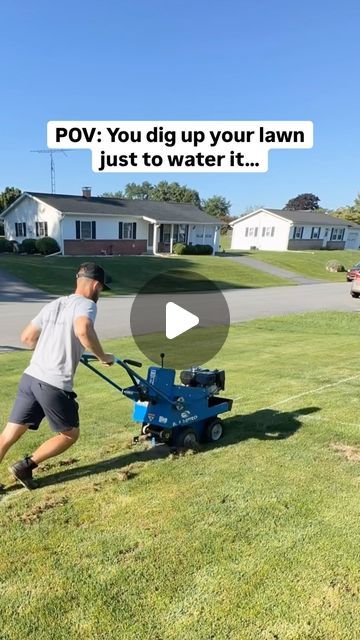 Vince Grove on Instagram: "That might seem smart, but this irrigation system IS smart!  I installed 2 irrigation heads that’s are 100% customizable that covers my 2,100+ sqft.   Each head throws around 30’ and puts down the exact amount of water I want it to; .5”, .05” and so on.   Plus, it only waters the areas I tell it to, so no more watering sidewalks, driveways, flower beds etc.  Would you install a smart sprinkler system like this @irrigreensprinklers ?  #Irrigation #irrigreen #smartsprinkler #sod #grass #watering #lawn #diy #lawntips #greengrass🌱" In Ground Sprinkler System, Sprinkler System Diy, Sprinkler System Installation, Sod Grass, Irrigation System Diy, Watering Lawn, Lawn Ideas, Diy Lawn, Water Me