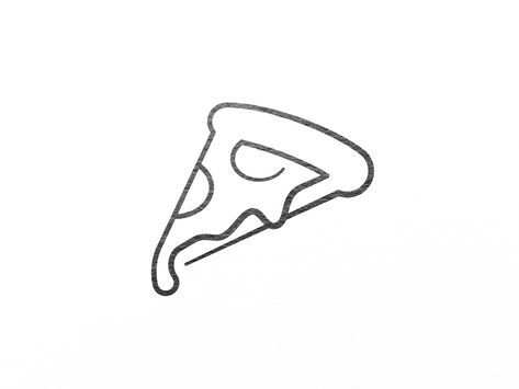 A minimalistic logo for a pizza shop out of one line. by matteomueller Pizza Tattoo, Pizza Drawing, Minimalistic Logo, Planet Drawing, Food Tattoos, Mouthwatering Food, Deck Art, Pizza Logo, Pizza Shop