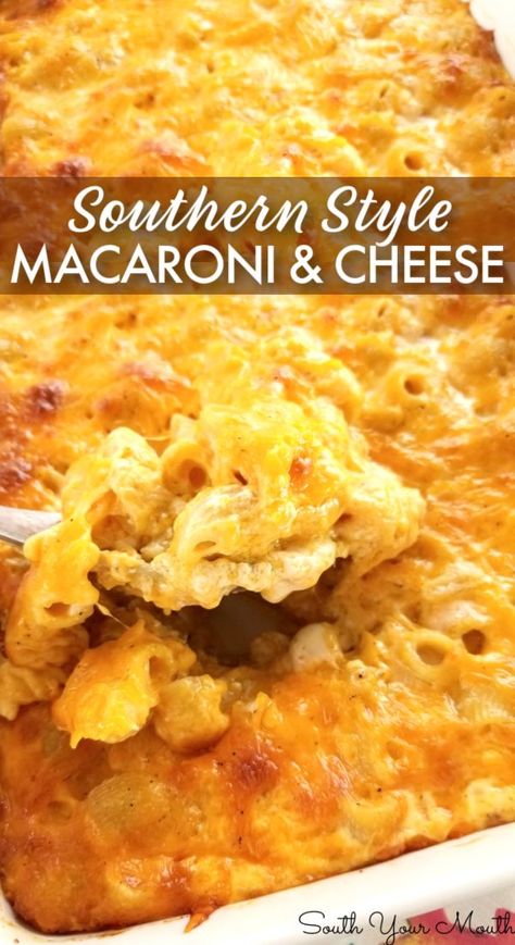 Southern-Style Macaroni & Cheese! My grandmama’s recipe for Southern Mac & Cheese made the traditional “custard-style” way using eggs and evaporated milk then baked to golden, cheesy perfection. Mac And Cheese Recipe Evaporated Milk, Homemade Mac And Cheese Recipe Baked, Thanksgiving Mac And Cheese, Daniel Fast Diet, Good Macaroni And Cheese Recipe, Dinner Food Ideas, Delicious Pasta Recipes, Southern Macaroni And Cheese, Mac And Cheese Recipe Soul Food