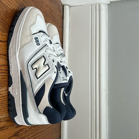 New Balance 550 Blue - Brand New Condition - Never Been Worn - Size 8 Woman’s New Balance Shoes Styled, Pinterest Shopping Clothes, New Balence Shoes, Cute Shoes New Balance, New Balence550, Dark Blue New Balance, New Balance 505, New Balance Shoes Blue, New Balance Shoes 550