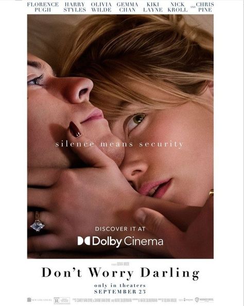 harry styles, florence pugh Dont Worry Darling, Don't Worry Darling, Darling Movie, Lady Macbeth, New Line Cinema, Cinema Posters, Gorgeous Engagement Ring, Chris Pine, Olivia Wilde