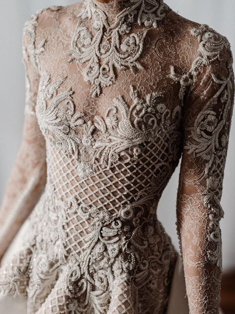 Elegant High-Neck Long Sleeves Chapel Train Appliqued Beaded Wedding D – BohoProm Artistic Outfits, Beaded Wedding Dresses, Edgy Bridal, Sleeved Wedding Dress, Boho Wedding Ceremony, Wedding Dress Sketches, Most Beautiful Wedding, Most Beautiful Wedding Dresses, Occasion Dresses Wedding