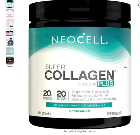 Roll over image to zoom in Neocell Collagen Protein Peptides, Powder, Supports Healthy Hair, Skin & Nails (Packaging may vary), 20 servings Collagen Peptides Benefits, Collagen Types, Nails Packaging, Neocell Super Collagen, Health Benefits Of Collagen, When To Plant Vegetables, Collagen Benefits, Healthy Travel, Collagen Protein