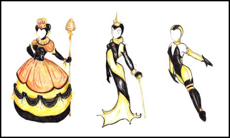 Bee Costume Outfits by Phanteia Queen Bee Outfits, Cute Bee Outfit, Bee Aesthetic Outfit, Honeycomb Outfit, Bee Themed Outfit, Bee Inspired Outfit, Bee Oc, Decades Outfits, Body Bases