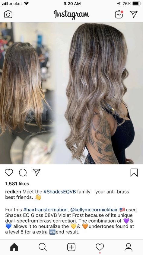 Shades Eq Toner Formulas Ash Brown, Dark Ashy Blonde Formula, Redken Shades Eq Light Ash Brown, Sandy Brown Hair Color Formula, Mushroom Beige Blonde Hair, Level 7 Ash Blonde Formula, Shades Eq Toner Formulas Ash, Redken Shades Eq Milk Tea, Cool Toner For Brown Hair