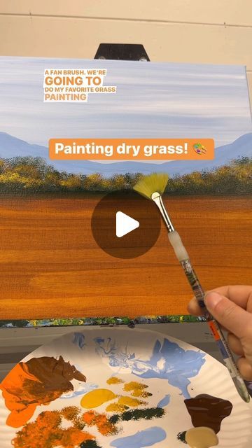 Emily Seilhamer on Instagram: "[clip] Painting dry grass with a fan brush 🎨 #acrylicpainting #easypainting #paintingtips #falldecorating #howto #beginnerfriendly #easypainting #tutorials" Grass Painting, Fan Brush, Diy Pumpkin, Cool Paintings, Painting Tips, Easy Paintings, A Fan, Paint Brushes, Art Original