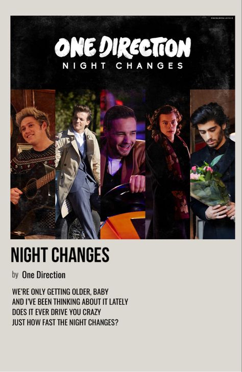 minimal polaroid song poster for night changes by one direction Night Changes Aesthetic, One Direction Minimalist Poster, One Direction Album Poster, Night Changes One Direction Wallpaper, Night Changes One Direction Aesthetic, Music Polaroid Posters One Direction, Harry Styles Song Polaroid, Night Changes One Direction, Night Changes