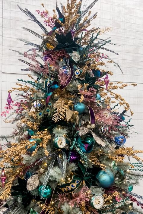 Watch as we create a Peacock Themed Christmas Tree sure to delight your senses. All products can be purchased on our website. Peacock Christmas Decorations, Christmas Tree 2023, Peacock Christmas Tree, Purple Christmas Tree, Themed Christmas Tree, Peacock Christmas, Peacock Theme, Purple Christmas, Christmas Inspo