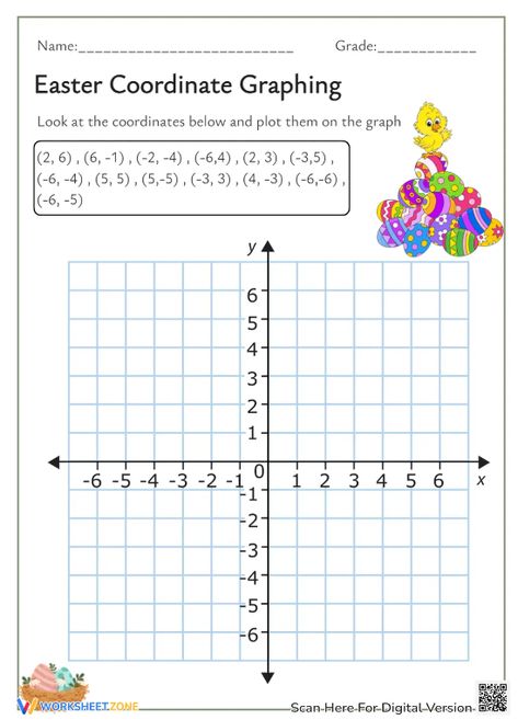 Easter Coordinate Graphing worksheet challenges students to plot points and reveal festive images such as bunnies, eggs, and baskets on the coordinate plane. Check it now!
#Math
#Data And Graphing
#Coordinate Planes
#Holidays
#Easter
#Easter Coordinate Graphing Worksheets
#Bunnies Coordinate Planes, Coordinate Plane Graphing, Plot Points, Easter Math, Coordinate Graphing, Graphing Worksheets, Coordinate Plane, Classroom Inspiration, Grade 2