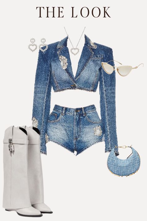 DENIM LOOKS FOR THE SUMMER RAPPER CONCERT OUTFIT IDEAS #AREA #GIVENCHY #FENDI #MYTHERESA Denim Stage Outfit, Astra Core, Singer Concert Outfit, Concert Performance Outfits, Stage Outfits Ideas Singer, Rapper Concert Outfit Ideas, Rapper Outfit, Stage Performance Outfits, Stage Outfits Ideas