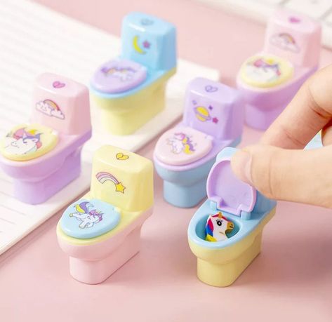 Material: Plastic shell; Metal blade Size: 4.5* 4.5* 2.5cm Sharpener: (Random send) Quantity: 1 x Pencil sharpener + 1 x Mini eraser(Random send) Unicorn School Supplies, Toilette Design, Pen Set Gift, Pencil Sharpeners, Cartoon Unicorn, Creative Stationery, Sharpeners, Kawaii Stationery, Pencil Boxes