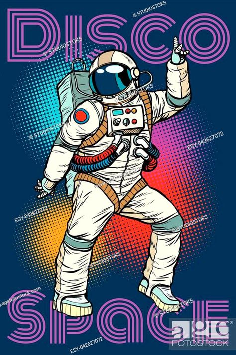 Dancing Cartoon, Astronaut Drawing, Dance Vector, Book Vector, Retro Vector Illustration, Art Spatial, Pop Art Retro, Woman Dancing, Astronaut Wallpaper