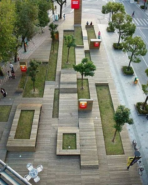 #anzeigen #Dianearchitecture #diesen #InstagramBeitrag #landscape Architecture #Landscape architecture Villa Architecture, Urban Landscape Design, Landscape And Urbanism, Landscape Architecture Design, Landscape Designs, Urban Park, Urban Furniture, Urban Architecture, Parking Design