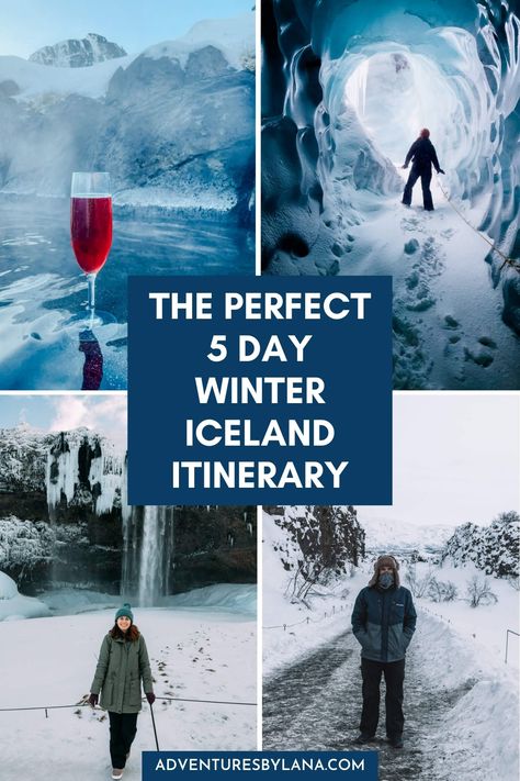 This Iceland winter itinerary covers exactly how to spend 5 days in Iceland during the winter time. You’ll spend time exploring the capital city of Reykjavík and learning about Icelandic culture, plus venture out to the South Coast to see waterfalls, an ice cave, and a black sand beach! Oh, and of course, you’ll hunt for the legendary Aurora Borealis! December In Iceland, Visiting Iceland In Winter, Ireland Winter Travel, Iceland Travel February, Iceland New Years Eve, Iceland At Christmas, Iceland 5 Day Itinerary, Iceland Must Do, Iceland Winter Itinerary