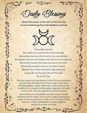 Wake up Blessed with a Morning Wiccan chant. This is a short daily prayer to the Goddess and God for happiness, inspiration, and protection. "Blessed be" is used as a standard way of greeting each other among Neopagans and also used as a general expression of blessing during ritual. It invokes the protection of the Divinity/God/Goddess and their Spirit over a person, a place, or a thing. 🙌 Wiccan Birthday Blessing, Morning Spells Wicca, Prayers For Witches, Writing A Spell, Spells For Happiness And Peace, Prayers To The Goddess, Wiccan Chants And Spells, Wiccan Rituals For Beginners, Morning Spells