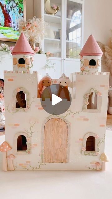 🍄✨Diy Enchanted castle ✨🍄 We love everything magical! This wooden castle and birdhouses are from @michaelsstores . If you’ve been… | Instagram Diy Doll Castle, Wooden Castle Painting Ideas, Diy Cardboard Castle Playhouse, Painted Wooden Castle, Castle Cartoon, Castle Playhouse, Castle Dollhouse, Wood Castle Dollhouse, Wooden Castle