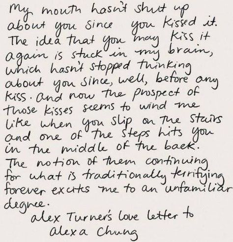 Alex Alexa, Seulgi Icons, Handwritten Letter, Artic Monkeys, I'm With The Band, Alex Turner, Will Turner, Alexa Chung, Love Letter