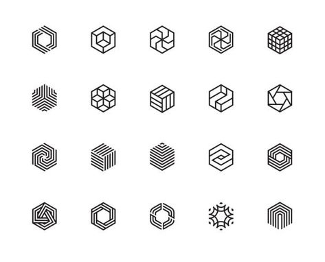 Cubo Forma Geométrica Vectores Libres de Derechos - iStock Identity Development, Geometric Symbols, Geometric Design Art, Logo Redesign, Monogram Logo Design, Minimal Logo Design, Hexagon Design, Geometric Logo, Planner Design