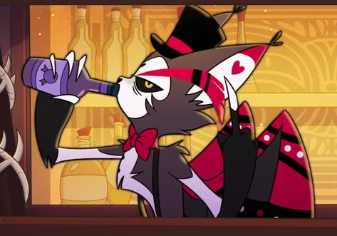 Drunk Cat, Hazbin Hotel Husk, My Husky, Alastor Hazbin Hotel, Hotel Art, Helluva Boss, A Cartoon, Drawing Reference Poses, Hazbin Hotel