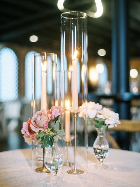 Candle Ideas for wedding Wedding Candle Ideas, Taper Candle Centerpiece, Vase Candle Centerpiece, Taper Candles Wedding, Glass Votives, Candle Wedding Decor, Candle Shades, Candle Ideas, Wedding Candle