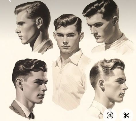 1940s Mens Hairstyles, Vintage Hairstyles For Men, 1930s Hair, 40s Hairstyles, 50s Hairstyles, 1940s Hairstyles, Pompadour Hairstyle, Iconic Looks, Men Hair Color