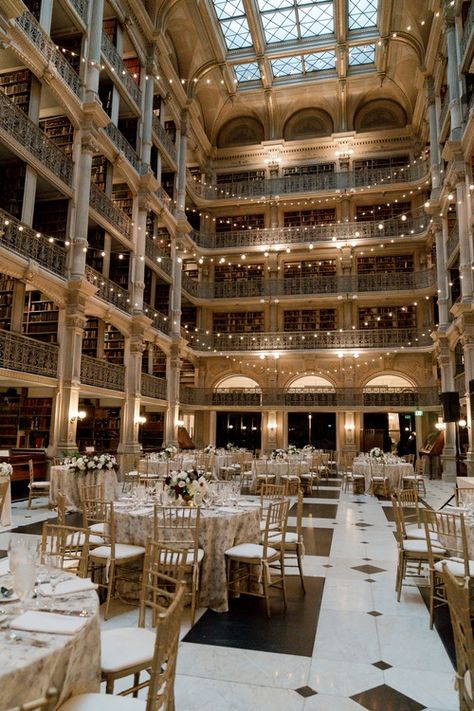 Nicole and Ryan. George Peabody Library Baltimore Wedding. Baltimore Library Wedding, Library Wedding Venue Ideas, George Peabody Library Baltimore, Elegant Library Wedding, Weddings In Libraries, Wedding Venue Library, Wedding At A Mansion, Library Aesthetic Wedding, Wedding Ideas Library