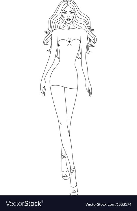 Fashion Sketches, Fashion Outline, Angel Coloring Pages, Dress Vector, Outline Illustration, Fashion Sketch, Beautiful Woman, Transparent Png, Art Girl