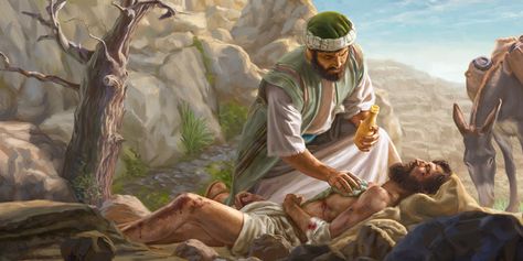 The Good Samaritan, Biblical Artwork, Bible Artwork, Bible Images, Bible Illustrations, Good Samaritan, Jesus Christ Art, Bible History, Bible Characters