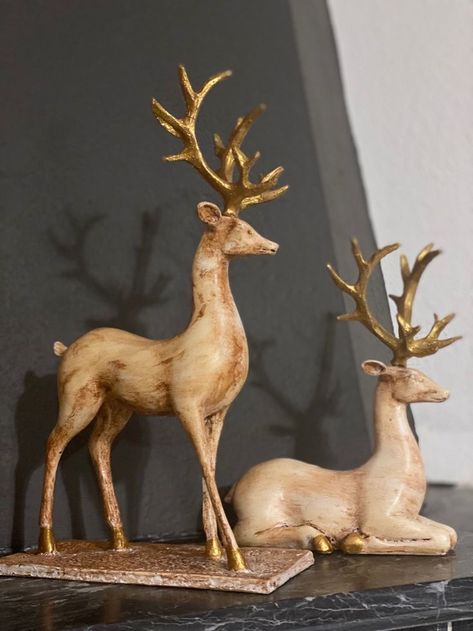 Deer Artwork, Flower Drawing Tutorials, Plaster Sculpture, Gemstone Art, Paper Mache Art, Paper Mache Crafts, Painting Furniture Diy, Nature Art Painting, Diy Clay Crafts