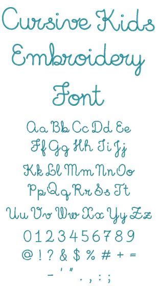 Cursive font perfect for kids to learn cursive writing. Available in uppercase and lowercase letters, numbers, and punctuation#handlettering #alphabetfonts #calligraphy #typography #letteringlove Cursive Letter F, Embroidery Fonts Free, Cursive Embroidery, Cursive Letters Font, Learn Cursive, Cursive T, Hand Embroidery Letters, Kids Embroidery, Designs By Juju