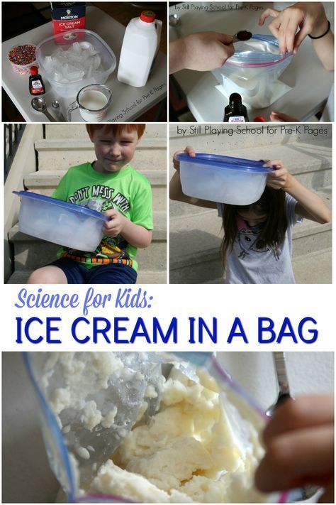 Ice Cream In A Bag, Kids Cooking Activities, Preschool Cooking, Pre-k Science, Pre K Pages, Preschool Science Activities, Summer Science, Science Experiments For Preschoolers, Food Activities