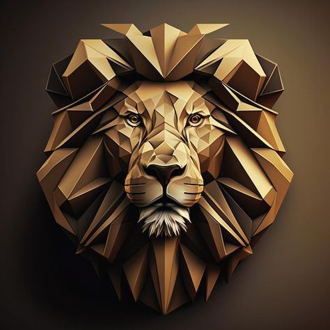 Logo Tips, Lion Head Logo, 3d Lion, Geometric Lion, Ancient Indian Architecture, Chrome Effect, Gym Logo, Lion Images, Gallery Wallpaper