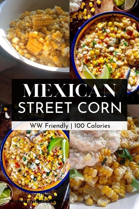 My Mexican Street Corn recipe is an easy and fast side dish to make up on your next taco night. It’s creamy, delicious and ready in just 5 minutes! #mexicanstreetcorn #corn Skinnyish Dish, Mexican Street Corn Recipe, Taco Side Dishes, Street Corn Recipe, Savory Sides, Corn Salad Recipes, Corn Recipe, Mexican Street Corn, Health Ideas