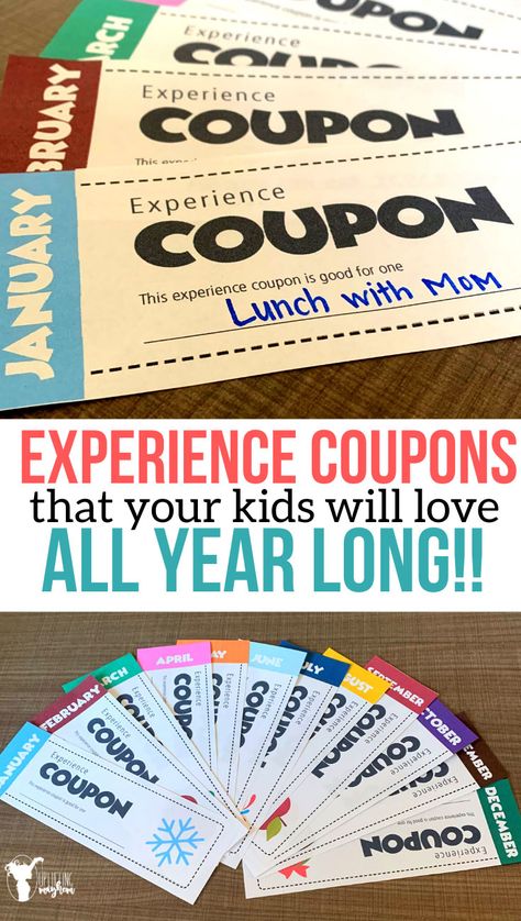 Give the gift that keeps on giving all year long with these EXPERIENCE COUPONS. Give the quality of time and fun experiences to share with your kids! Fun Experiences, Mom Coupons, Vogue Kids, Christmas Coupons, Love Coupons, Cadeau Diy, Gift Of Time, Coupon Book, Experience Gifts