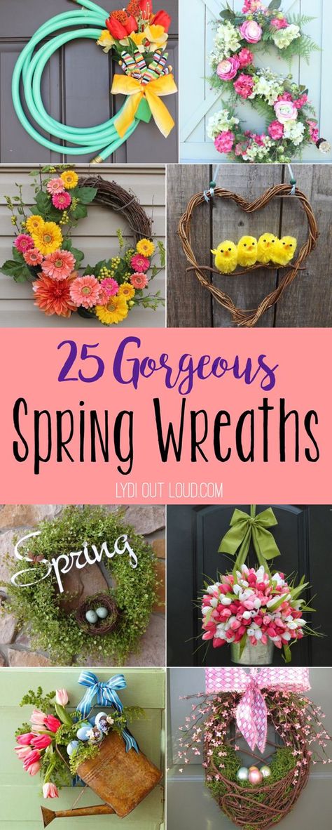 25 gorgeous spring wreaths! I am so excited for warm spring weather cute spring front porch decor. Couronne Diy, Spring Wreaths, Seasonal Wreaths, Beltane, Spring Diy, Wreath Crafts, Easter Wreaths, Spring Crafts, Summer Wreath