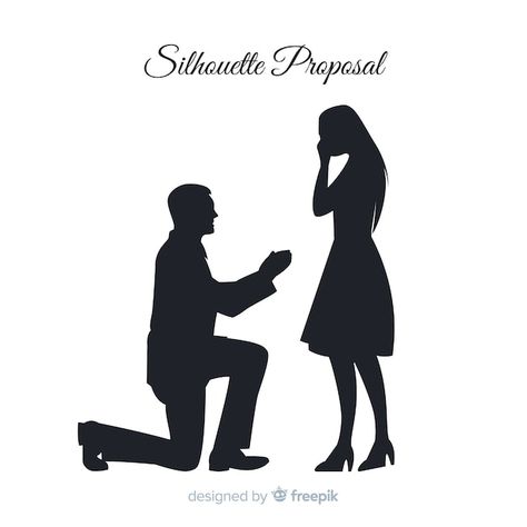 Man Proposing, Proposal Design, Couple Silhouette, Silhouette Images, Girl Silhouette, Cute Muslim Couples, Marriage Proposal, Silhouette Art, Marriage Proposals