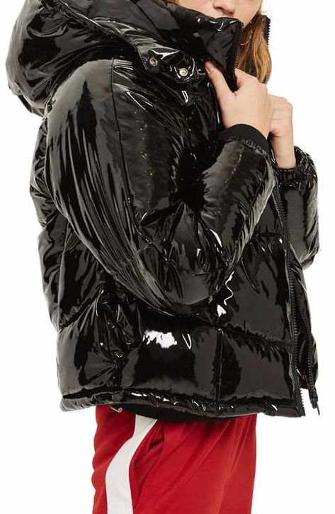 Topshop Kubo Vinyl Puffer Jacket Vinyl Puffer Jacket, Shiny Jacket, Down Puffer Coat, Puffer Jacket Women, Puffy Jacket, Shop Clothing, Padded Jacket, Puffer Coat, Jacket Outfits