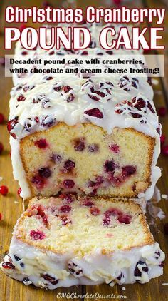 Cranberry Pound Cake, Cranberry Recipes Dessert, Easy Dessert Recipes Christmas, Christmas Cranberry, Cranberry Dessert, Christmas Desserts Easy, Cake Christmas, Cranberry Recipes, Christmas Food Desserts